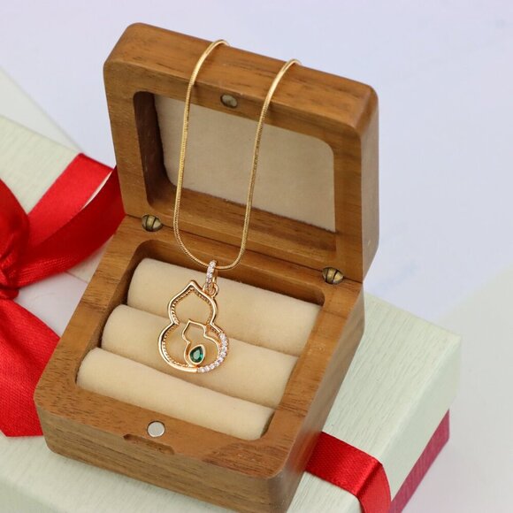 "Rose Gold Mother & Child Outline Pendant with Green Stone, XPPT1311 - Picture 9 of 12